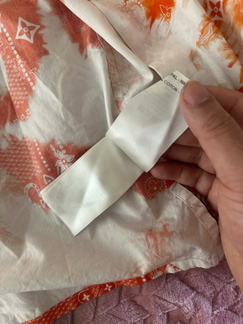 Louis Vuitton Orange and White Tie-Dye Button Down Shirt - Picture 7 of 14